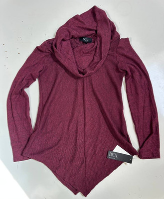 BCX Fuzzy Sweater Knit Size Medium Color Bordeaux