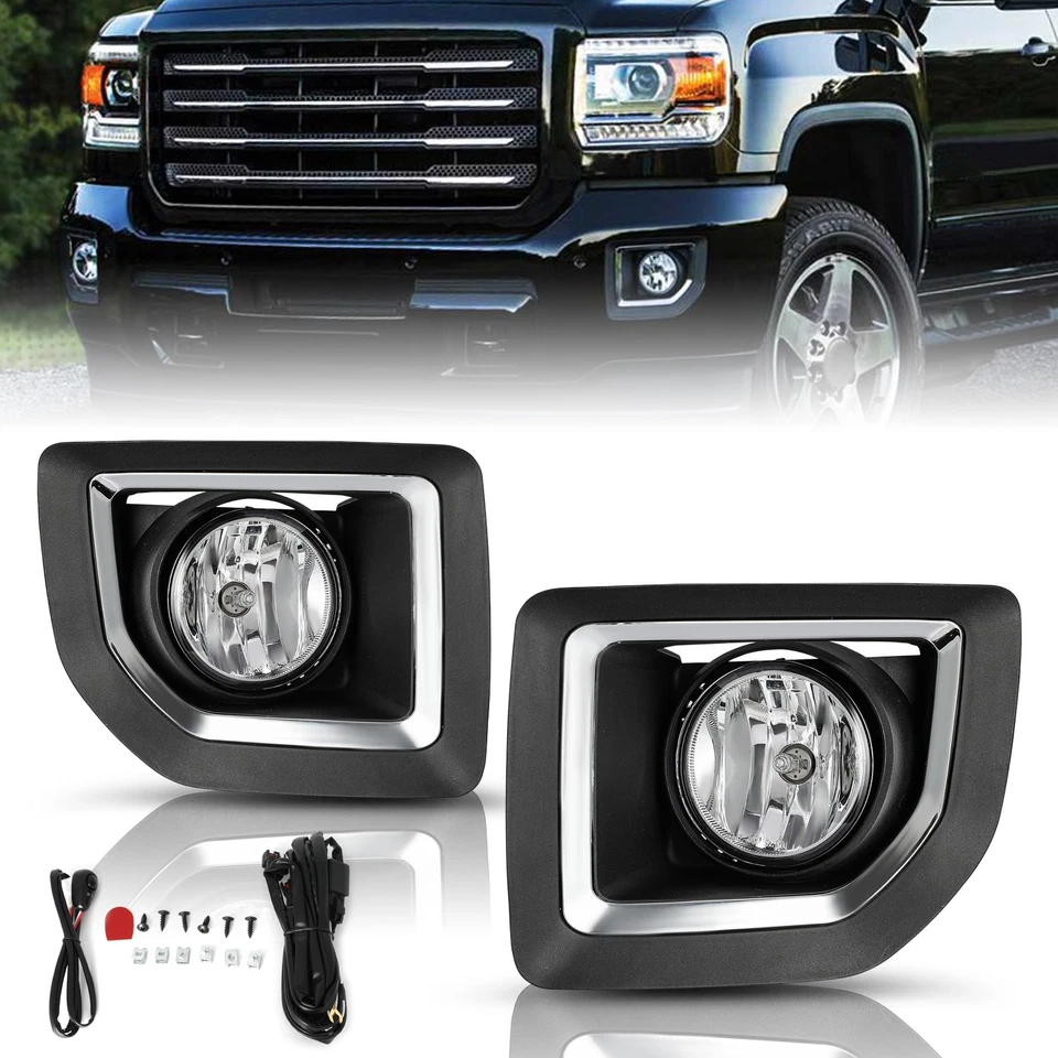 Para 2015-2019 GMC Sierra 2500HD 3500HD com faróis LED DRL + luzes de lâmpadas de neblina L+R - Imagem 2 de 4