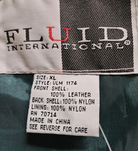 Gilet Fluid International 100% pelle uomo XL verde - Foto 4 di 8