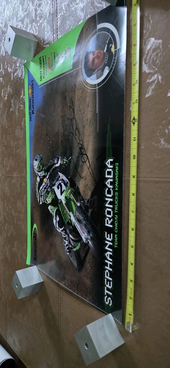 SIGNED Ricky Carmichael, Stephane Roncada TEAM KAWASAKI VINTAGE