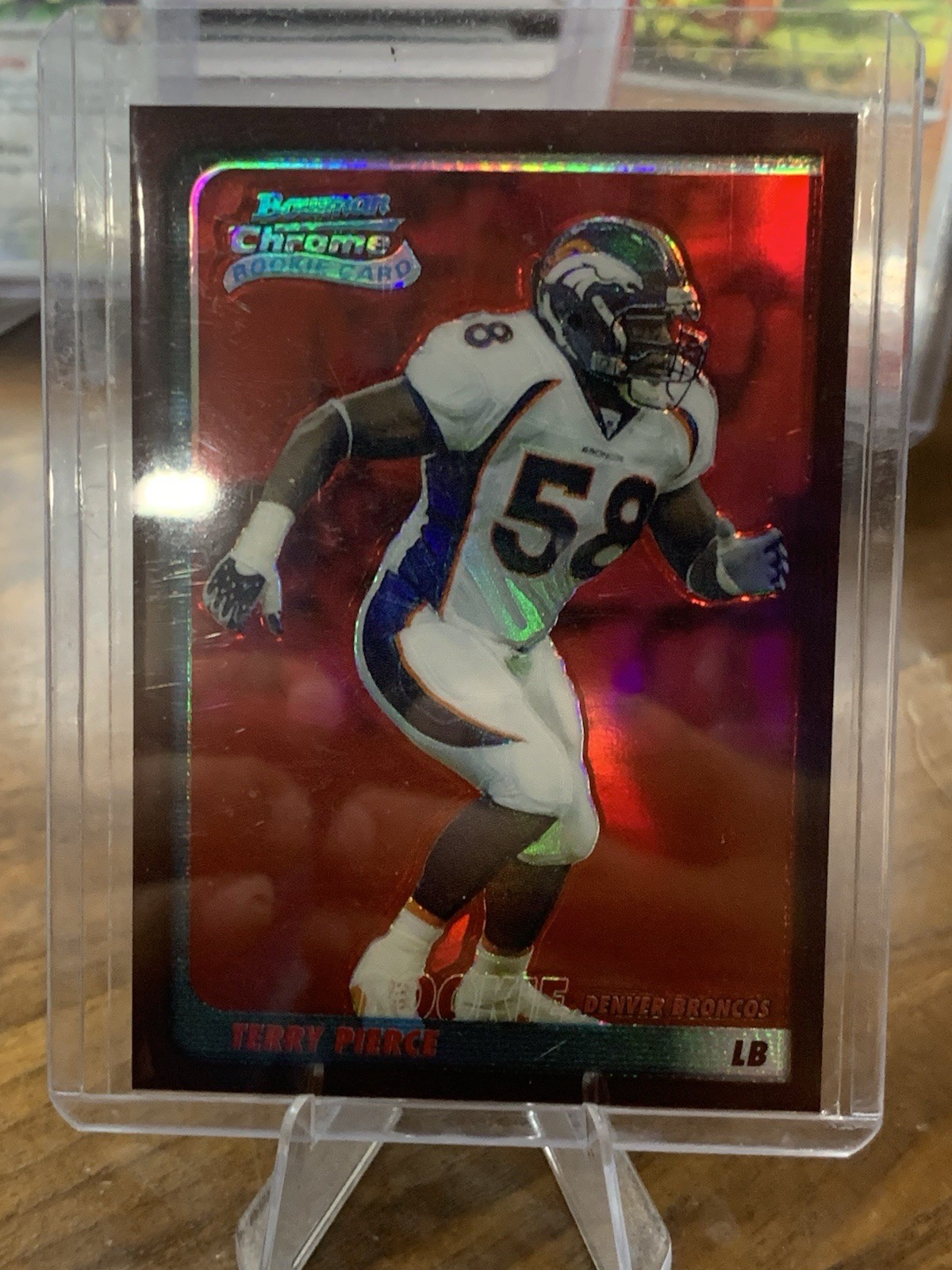 Terry Pierce Bowman Chrome #140 Red Refractor