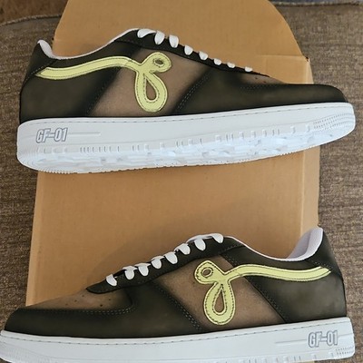 John Geiger GF-01 Low Top Colorblock Lace Up Sneakers Black/Brown/White/Yellow