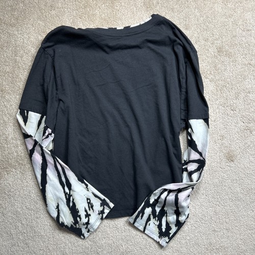 Grateful Dead T-Shirt Women's 2X LS Dancing Bears Be Kind Zebra Tie Dye Cropped - Picture 6 of 6