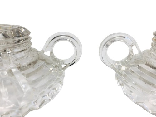 2Finger Loop Candle Holder Anchor Hocking Depression Glass Vintage Clear - Picture 8 of 8