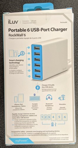 iLuv 6-Port 10-Amp Portable USB AC Charger - FAST SHIPPING - Picture 3 of 5