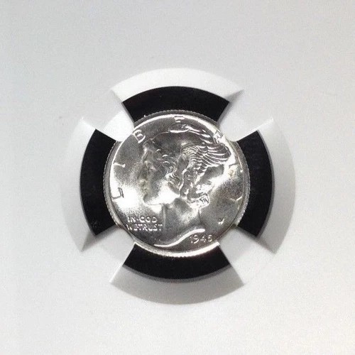 1945-D MERCURY SILVER DIME~ NGC MS 67+ FB ~FULL BANDS ~ RARE~ ~BLAST WHITE~