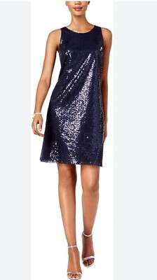 navy blue sparkly dress short Nelly Navy Sequin Party Mini Dress - US 0 main image 1