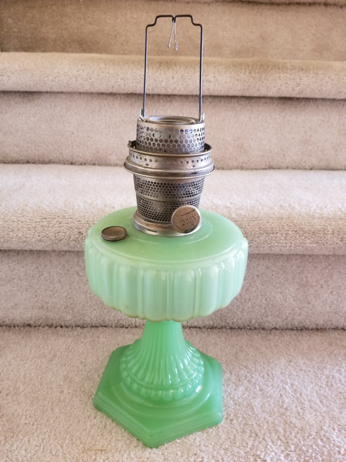Jadeite Green Aladdin Oil Lamp Vintage eBay
