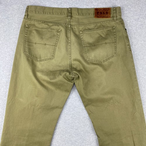 Polo Ralph Lauren Jeans Herren 35x32 Olivgrün Straight Relaxed Denim Baumwolle RL - Bild 10 von 14