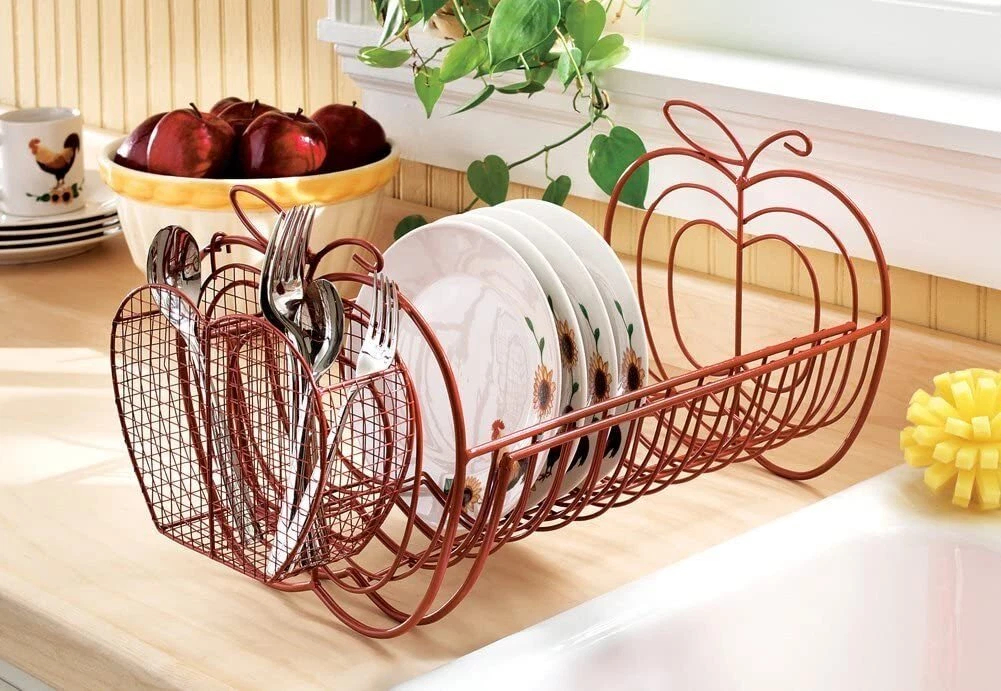 Jumbl Apple Decor Expandable Dish Rack