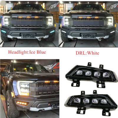 2x Front Bumper LED Daytime Running Light Turn Signal For Ford F150 Raptor 2022