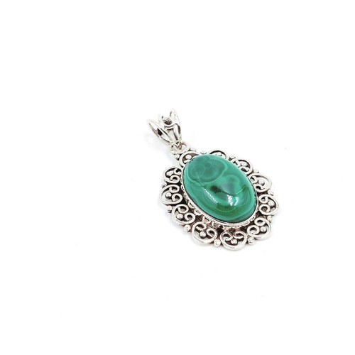 Pendentif En Argent 925 Avec Pierre Larimar Naturel De République Dominicaine - Fait Main - Neuf Sans Boîte