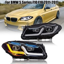 For BMW 5 Series F10 F18 2011-17 Halogen Facelift LED Headlights Assembly NO AFS