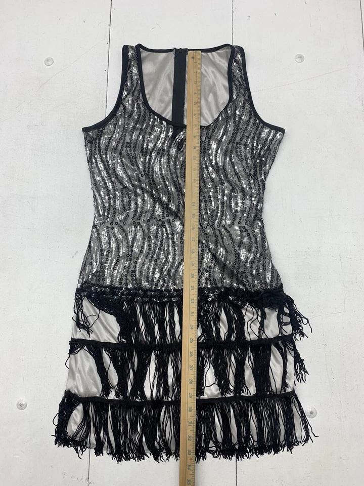 Franco Womens Black Sparkle Flapper Costume Dress Size Large - Image 4 of 4