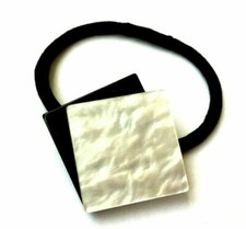 Elastique pour Cheveux style vintage Carré blanc et noir NEUF Japon