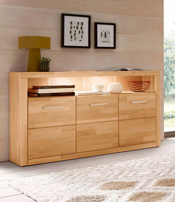 Sideboard HOME AFFAIRE Kommode Ribe Kerbuche teilmassiv Breite 130cm Anrichte