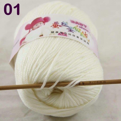 AIP 1 Skeinsx50g Cashmere Silk Wool Children Hand Knit Shawls Crochet Yarn 01 - Picture 2 of 4