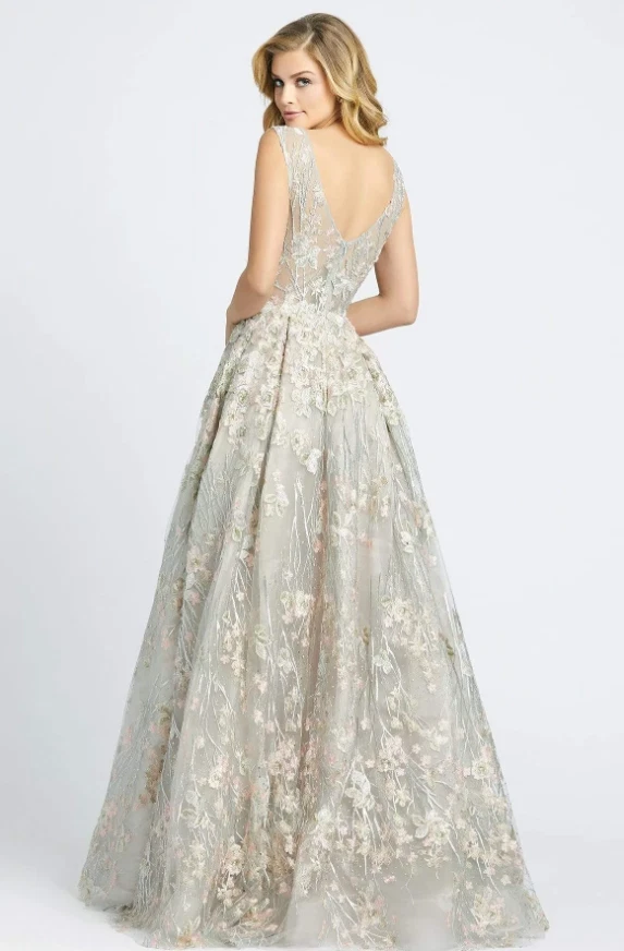 NEW, Mac Duggal Embroidered Floral Ball Gown Size 14 #WD392 - Image 3 of 4