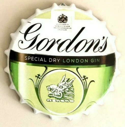 Wall Art/sign Gordon's Retro/Vintage Tin Metal 30cm Bottle Top Bar Pub hand-made