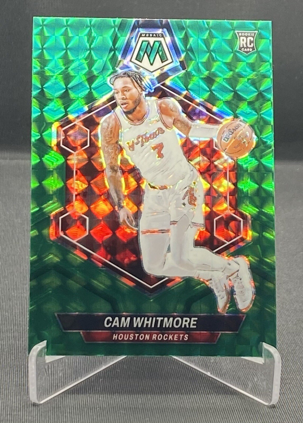 Cam Whitmore 2023-24 Panini Mosaic Green Prizm #217 RC Houston Rockets