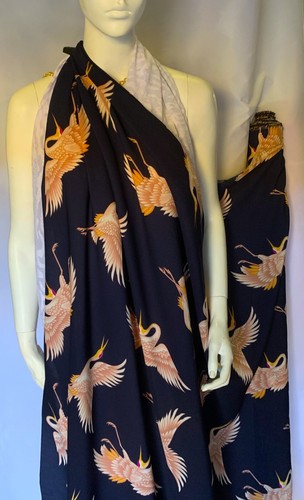 SUMMER/SPRING PRINTED POLYESTER FABRIC : BIRDS : 150CM WIDE : #CEP8 - Foto 22 di 41