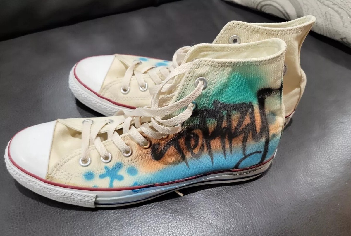 Converse ALL STAR 1984年 USA製 アート tee Vintage Converse All Star Logo T-shirt Youth L/adult XS 90's