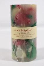 Pier 1 One Pillar Candle Multiples 'tis season Cranberry Balsam, Graham Cracker