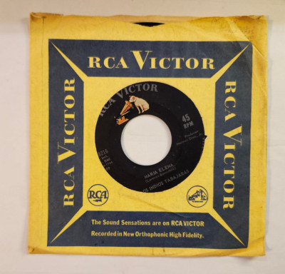 Los Indios Tabajaras Maria Elena 7'' Vinyl Record 1963 RCA 47-8216 DUSTIES