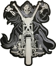 LARGE SIZE Grim Reaper Rider Motorcycle Biker Jacket Costume Sew Iron on Patch L