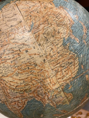 ANTIQUE NEW PEERLESS 12 INCH TERRESTRIAL GLOBE BY ATLAS SCHOOL SUPPLY CO. - Picture 9 of 24