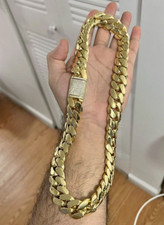 16mm x 24"Miami LINK Cuban Moissanite Men's Chain 14k Yellow Gold Plated