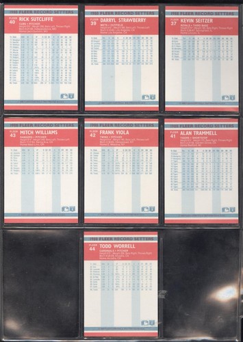 Tarjeta de béisbol Fleer Record Setters 1988 ver lista - Imagen 63 de 69