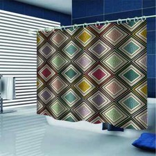 Dotted Squares Of Colors 3D Shower Curtain Waterproof Fabric Bathroom Decoration