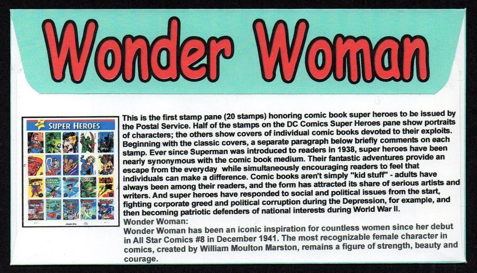 USA, SCOTT # 4084-C, ILLUSTRATED BGC FDC COVER 2006 WONDER WOMAN, MARVEL COMICS - Image 2 of 2
