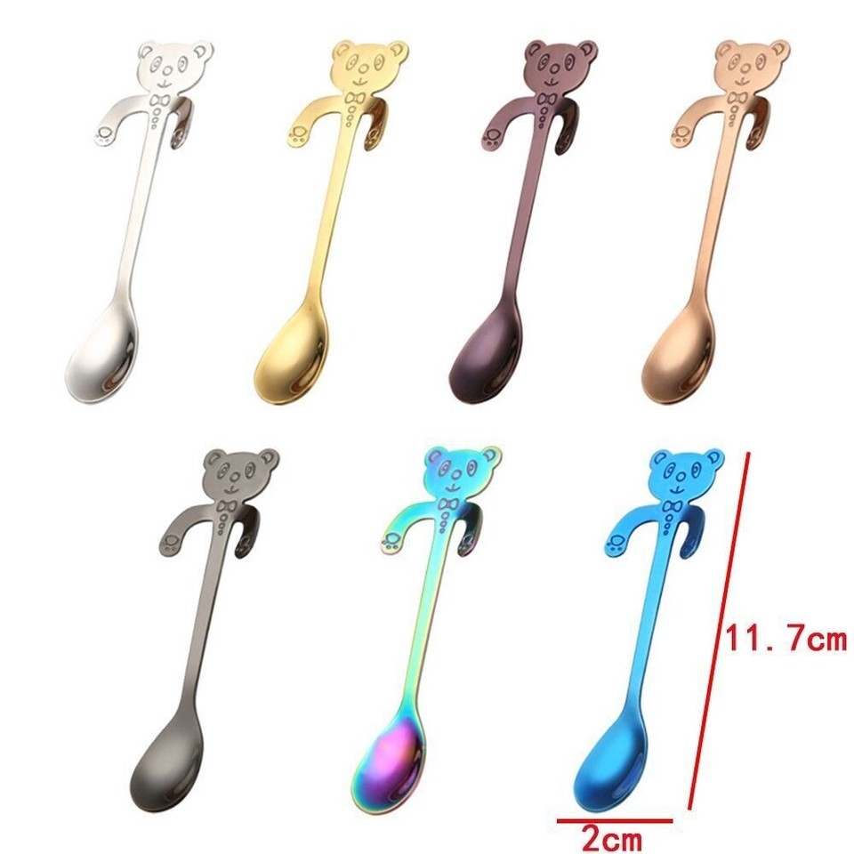 Stainless Steel Teaspoon Panda Coffee Spoons New Hanging Spoon eBay