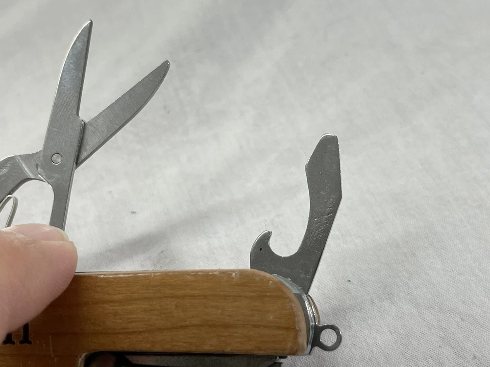 Multi Tool 3 1/2" Pocket Knife Engraved Rocky Mountain National Park Wood Handle
