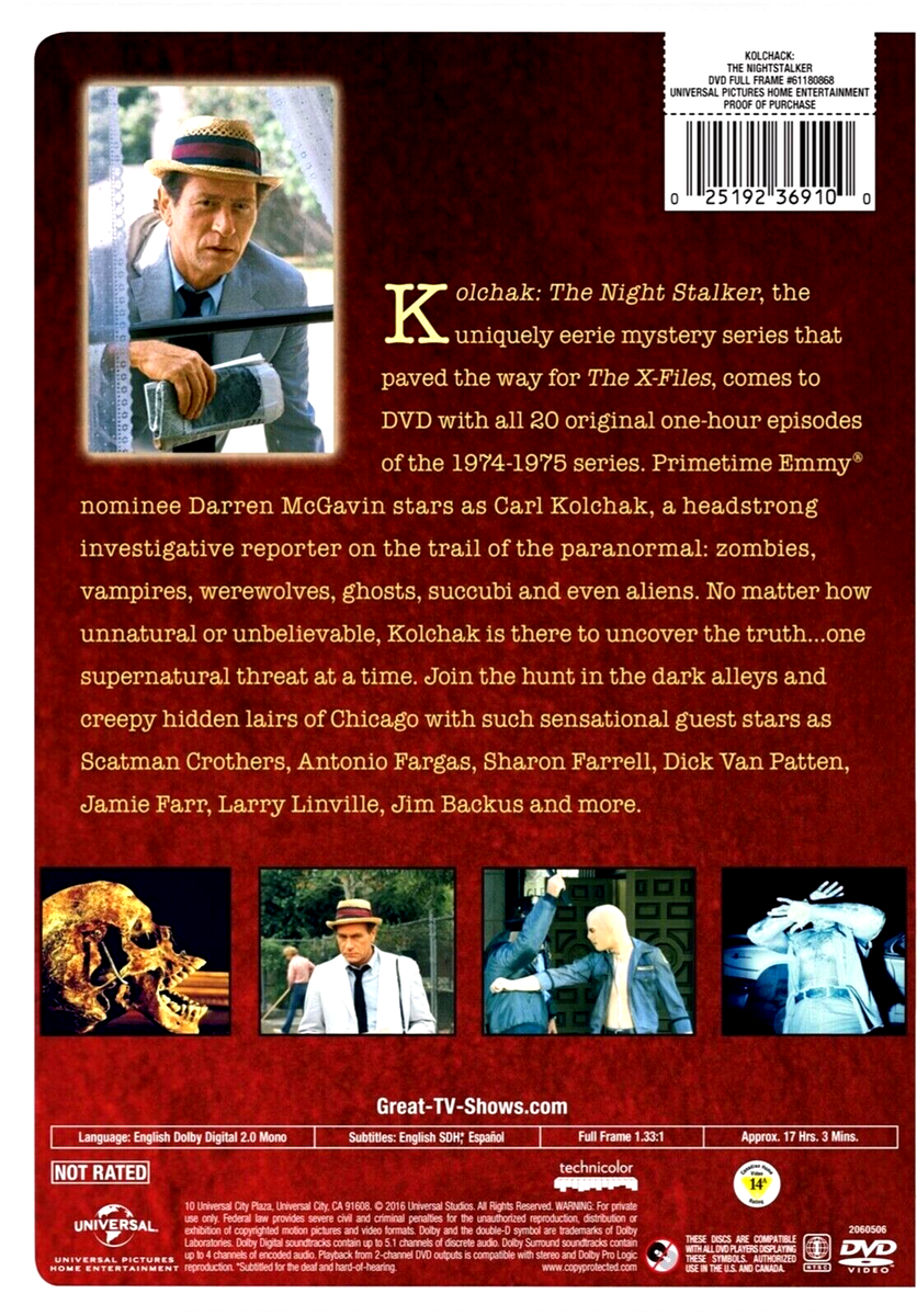 Kolchak: The Night Stalker Complete Series DVD (Darren McGavin