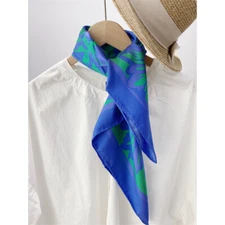 New Boutique 14Momme Twill Silk Scarf Necktie Hairband Print Square Scarf 68cm''