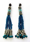 QVC The Marrakesh - Multi-Strand Gunmetal Blue Seed Bead Tassel Earrings — photo 3