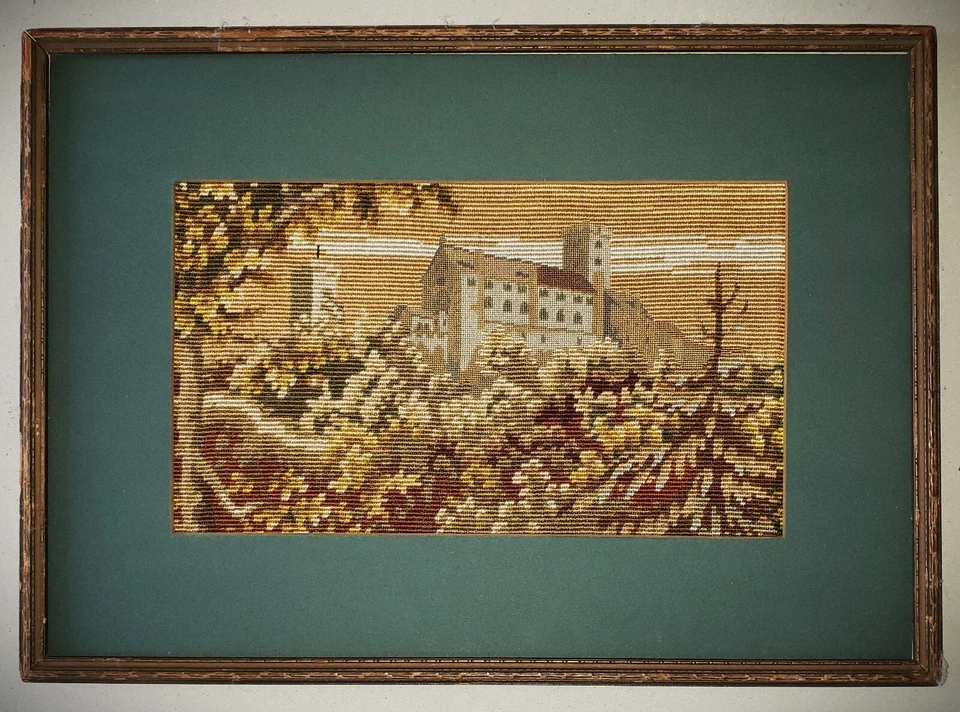 RAREAntique 19th Century Austrian Needlepoint Semmering Hotel Viennese Secession - Image 4 of 4