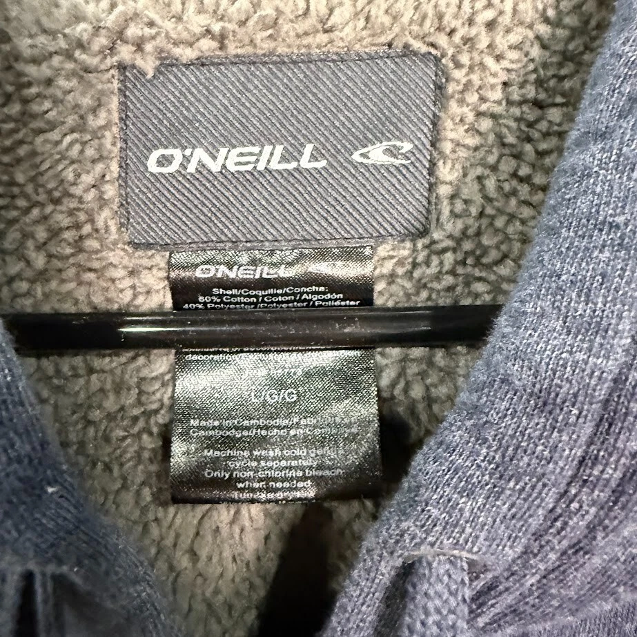 Chaqueta polar O’Neill Sherpa forrada con capucha para hombre grande azul cremallera completa Foto 2 de 4
