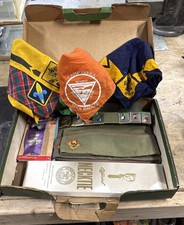 Lot BSA Boy Scouts Of America Uniform Box Neckerchief Necktie Belts Ragger Hats