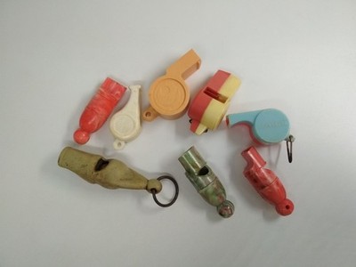 Soviet plastic sports whistle, set of 8, made in USSR, *277