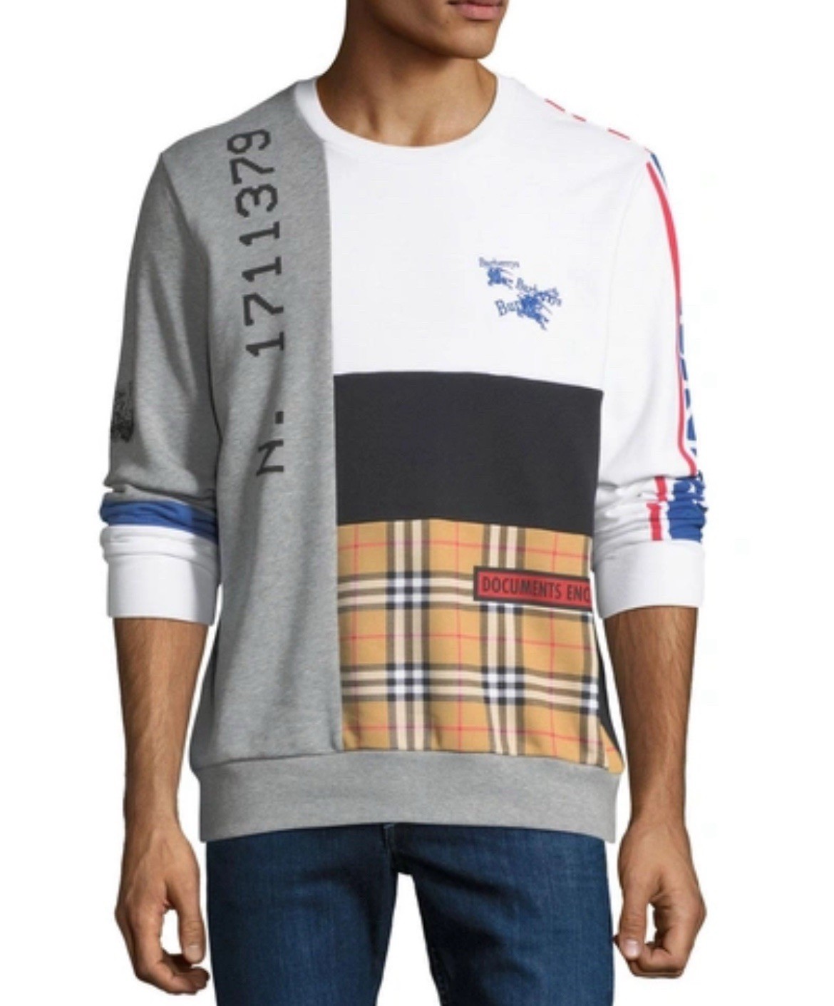 Burberry SS18 Documents Enclosed Archive Nova Check Sweater Men's Size M Rare