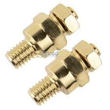 2 Pack GM Short Battery Side Post Terminal Tap Extender GMC Mount Gold Plated