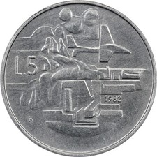 San Marino - 5 Lire - 1982 R - Unc - Ecology