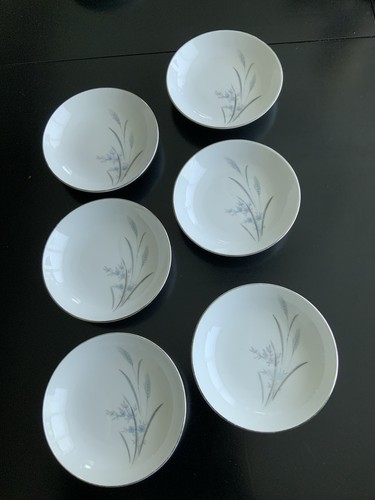Castle court Fine China Wheat Harvest Japan 6 Fruit bowls Berry Blue