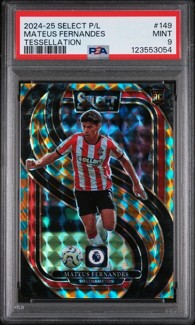 2024-25 Select Premier League Tessellation 4/15 Mateus Fernandes RC #149 PSA 9