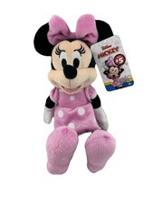 DISNEY JUNIOR Minnie Mouse 10" Stuffed Animal Plush Pink Polka Dot Dress NEW