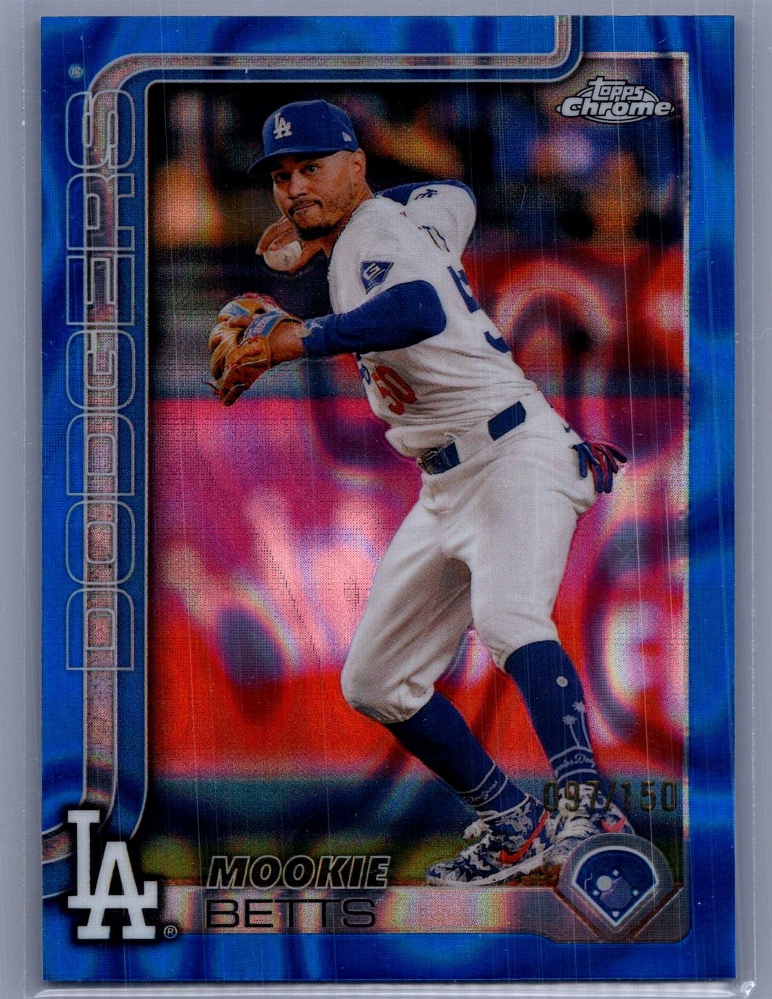 2025 Topps Chrome - Mookie Betts #50 Blue RayWave Refractor 97/150 